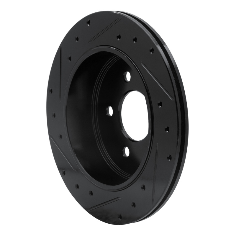 Ford Crown Victoria Brake Rotor (1) - Rear Right - R1 Concepts - Drilled & Slotted - Black - `03-`11